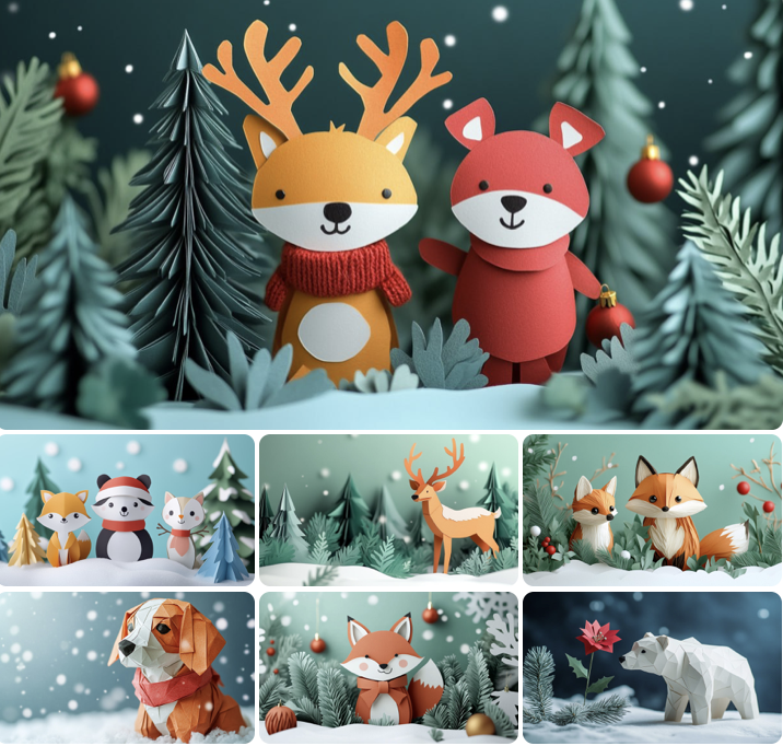 Paper Paws: A Minimal Christmas Tale